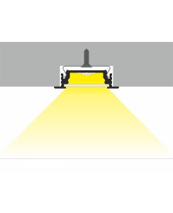 2 Meter LED Profil Einbau Flach schwarz eloxiert ohne Abdeckung 14mm Serie L