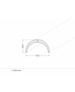 2 Meter Abdeckung (Typ D) Opal Klickabdeckung Halb - Rund...