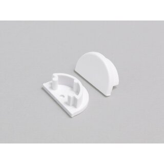 Endkappen 2er Set für Biegeprofil Flex weiß bei runder Abdeckung