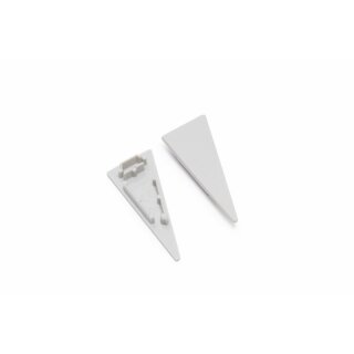 Endkappen 2er Set für LED Profil Wall 10mm silber  bei flacher Abdeckung