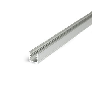 2 Meter LED Fußbodenprofil 12mm natureloxiert ohne Abdeckung, Serie M