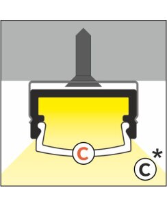 2 Meter LED Aluleiste Aufputz Flach weiß 12mm Serie ECO