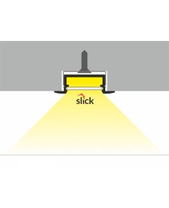 2 Meter LED Aluleiste Einbau Flach weiß 12mm Serie ECO