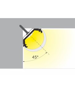 2 Meter LED Aluprofil Corner X 45 Grad silber ohne Abdeckung Serie ECO