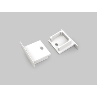Endkappen, 2er Set für Einbau 16mm (weiss), Serie ECO