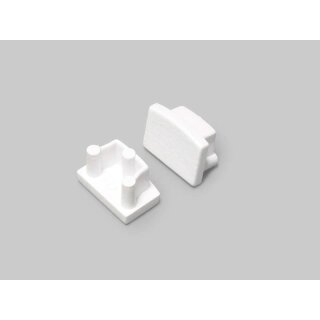 Endkappenset Klickabdeckung Typ C 2er Set, LED Profil Aufputz Flach 12mm Serie ECO weiß