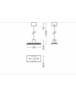 Deckenabhängung 50V weiß 1500mm