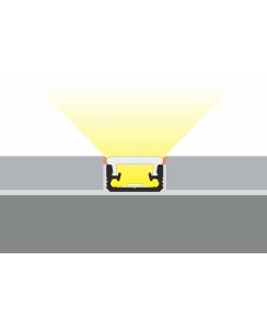 2 Meter LED Fußbodenprofil flach 8mm natureloxiert ohne Abdeckung, Serie M
