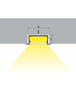 2 Meter LED Alu Profil Einbau breit 06 Silber eloxiert 30mm Serie Varia