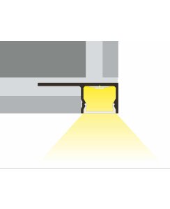 2 Meter LED Profil Fliesen 180° natureloxiert silber ohne Abdeckung 12mm Serie M