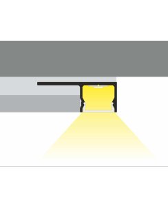 2 Meter LED Profil Fliesen 180° natureloxiert silber ohne Abdeckung 12mm Serie M