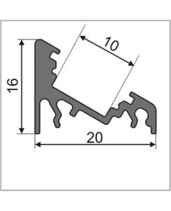 2 Meter LED Aluprofil Corner 30 Grad natureloxiert ohne Abdeckung Serie M