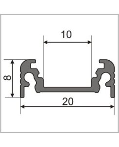 4 Meter LED Aluprofil Aufputz Flach weiß lackiert...