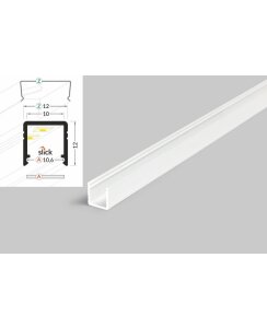 4 Meter LED Alu Profil Aufputz 10mm Serie ECO weiß...