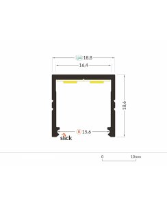 4 Meter LED Alu Profil Aufputz 16mm Serie ECO weiß lackiert