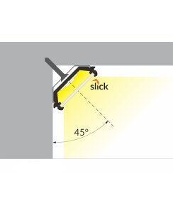 4 Meter LED Aluprofil Corner X 45 Grad silber ohne Abdeckung Serie ECO